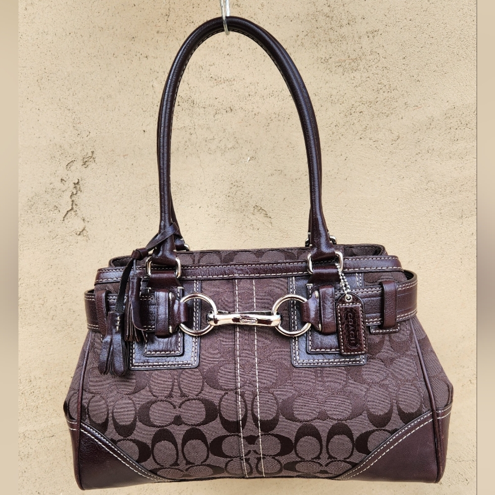 Vintage Coach Signature Hampton Satchel - Picture 3 of 13